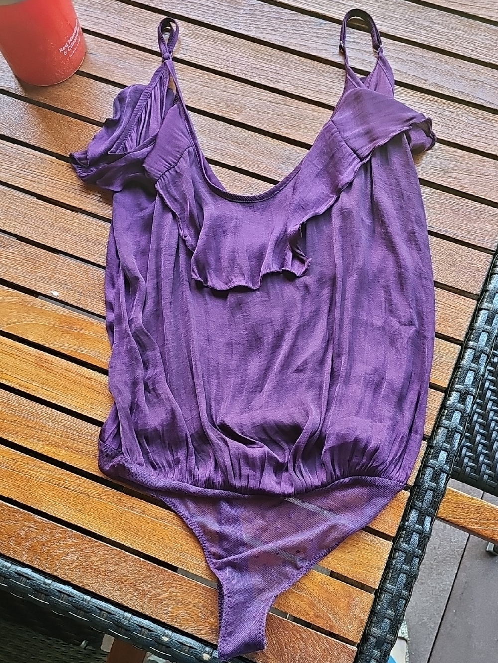Purple Twist Front Bodysuit with Adjustable Straps